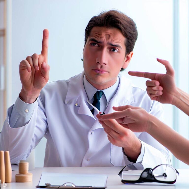 physician support group. ensure fingers and eyes are realistic
