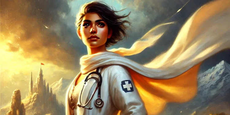 painting of a female physician on a hero's journey